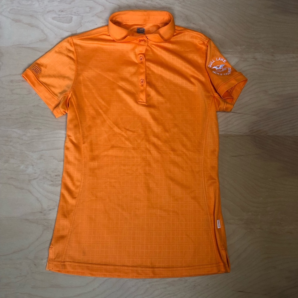 LOFT 8 Orange Performance Polo Golf Shirt Size Small